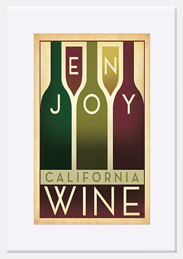 AL JOEAND 116832 VINTAGE ADVERTISING ENJOY WINE CALIFORNIA USA - ArtFramed