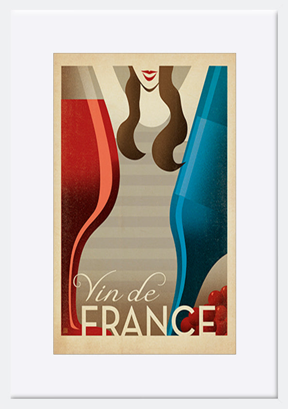 AL JOEAND 116844 VINTAGE ADVERTISING VIN DE FRANE WINE - ArtFramed