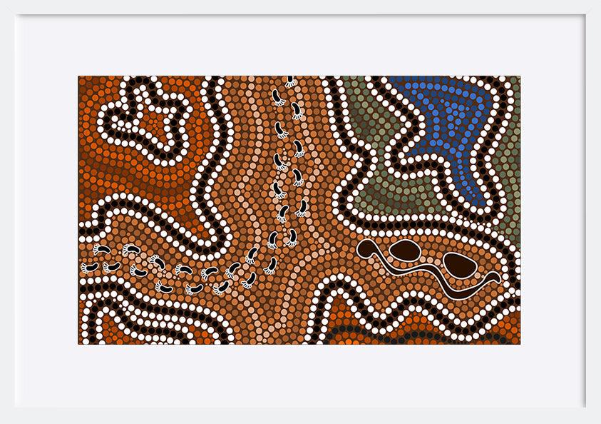 a38378848s Australian aboriginal style dot painting depicting the way i have gone copy - ArtFramed