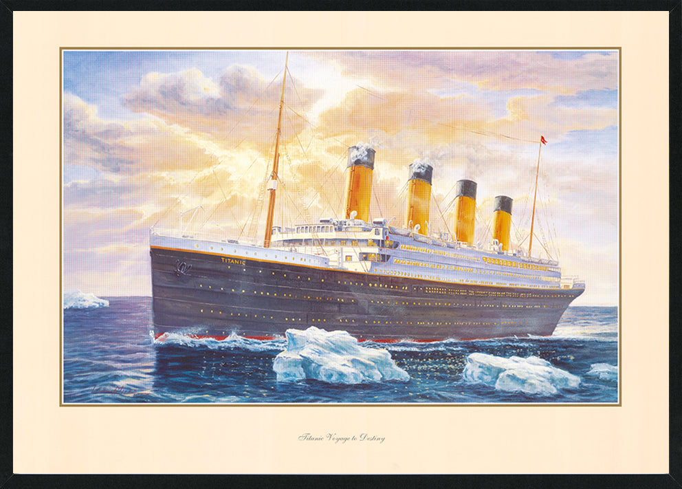 Les Miles Titanic Voyage to Destiny 840x594mm size Black frame