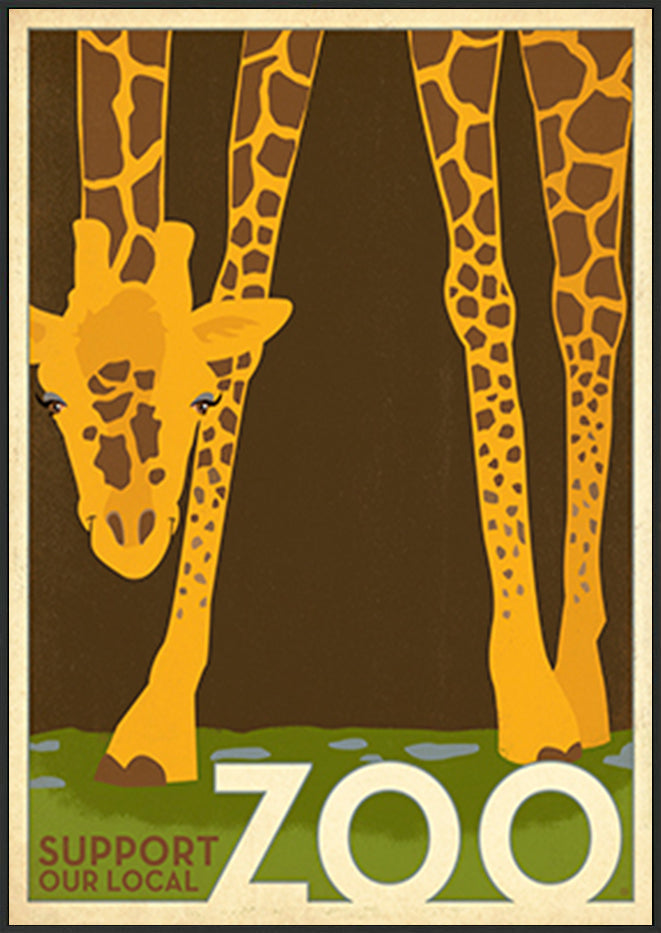 AL JOEAND116847 Zoo vintage Giraffe - ArtFramed