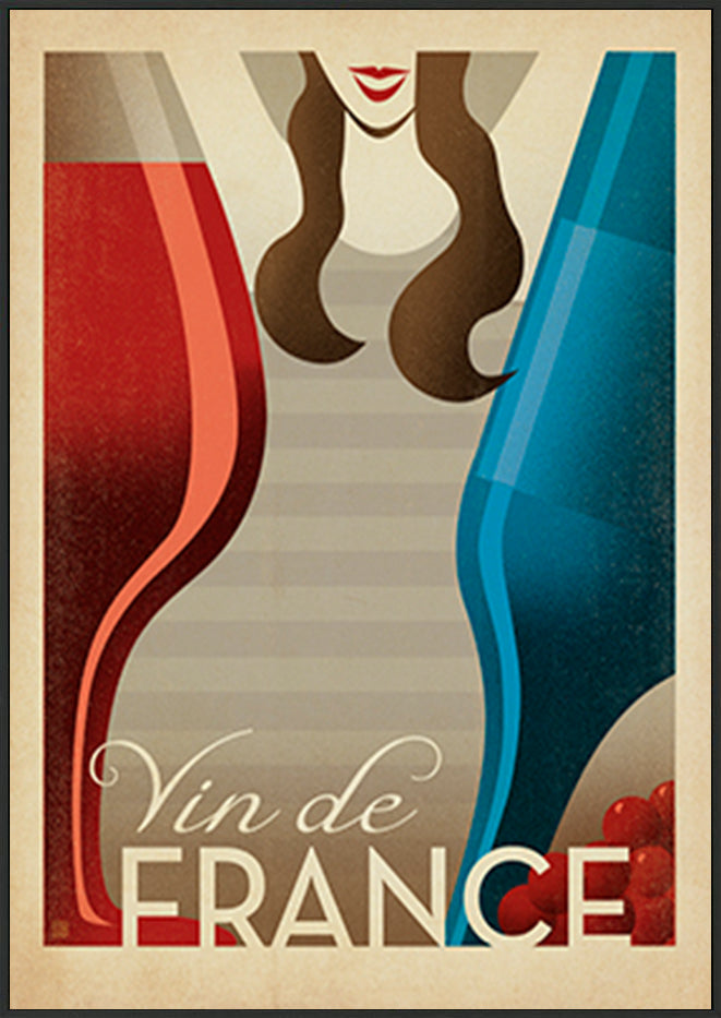 AL JOEAND 116844 VINTAGE ADVERTISING VIN DE FRANE WINE - ArtFramed