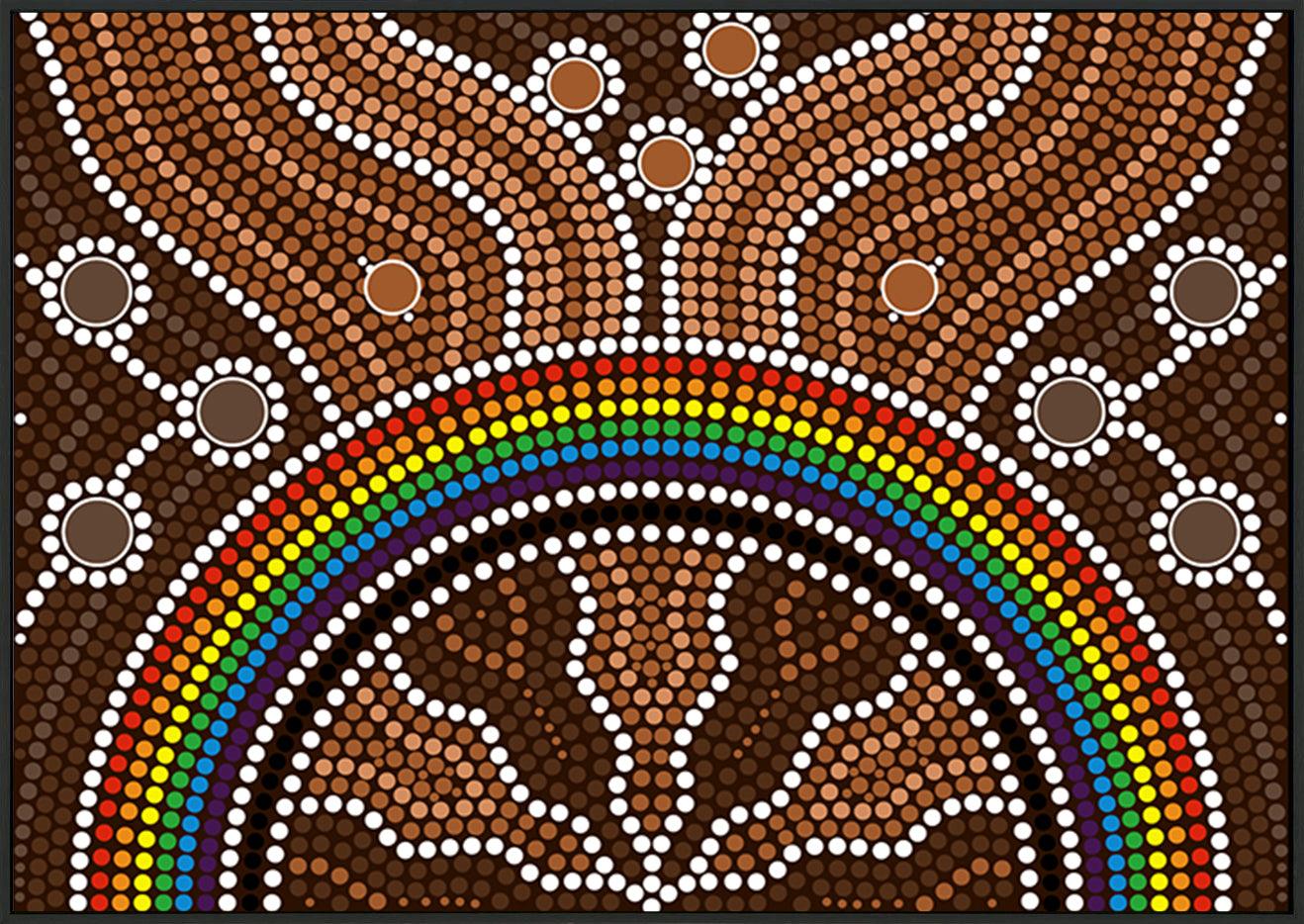 a21193878s Australian aboriginal style dot painting depicting rainbow copy - ArtFramed