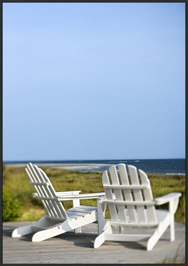 a2806300b Deck Chairs looking towards the beach - ArtFramed