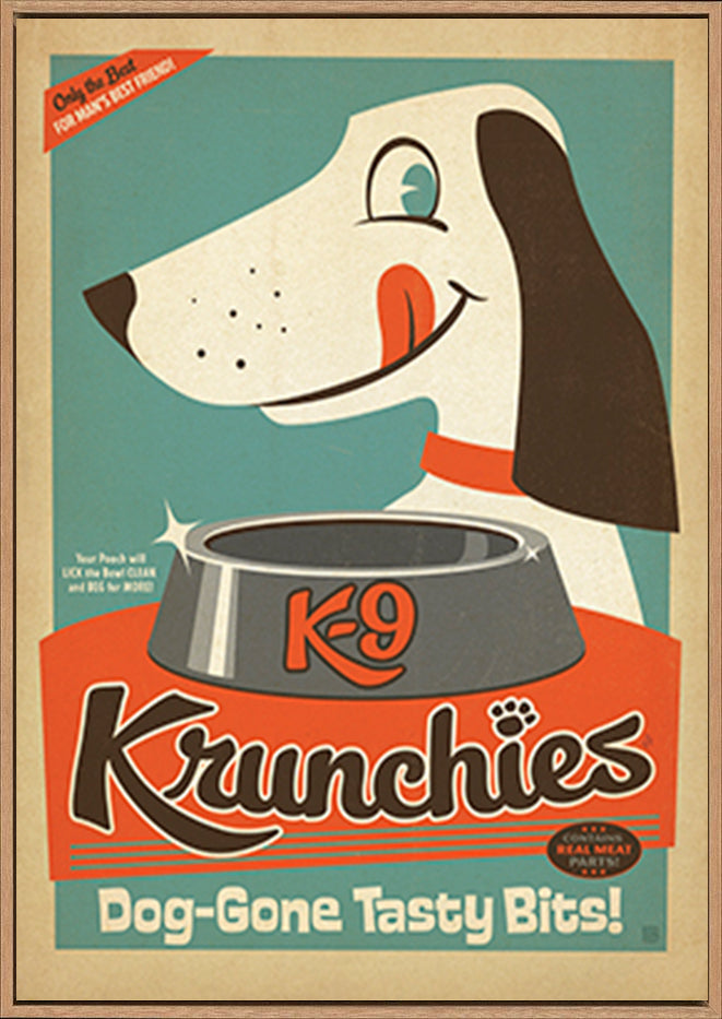 AL JOEAND116835 K9 Crunchies vintage dog food - ArtFramed