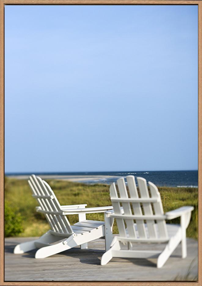 a2806300b Deck Chairs looking towards the beach - ArtFramed