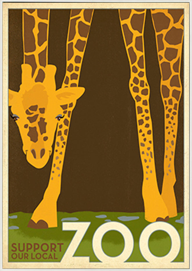 AL JOEAND116847 Zoo vintage Giraffe - ArtFramed