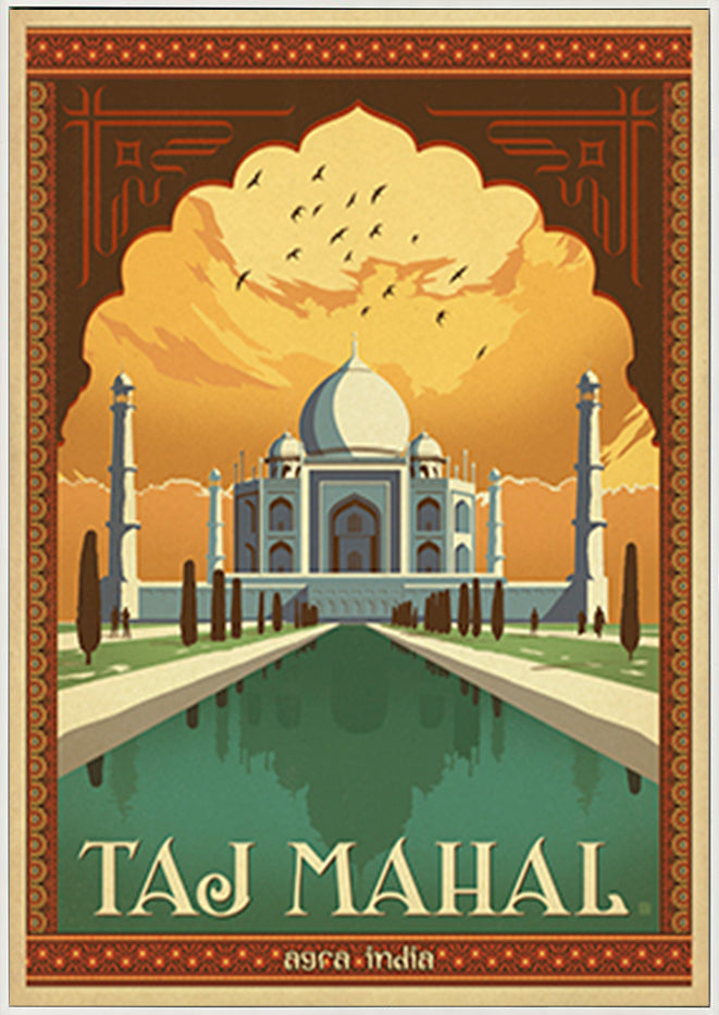 AL JOEAND 116786 VINTAGE ADVERTISING TAJ MAHAL INDIA TEMPLE - ArtFramed