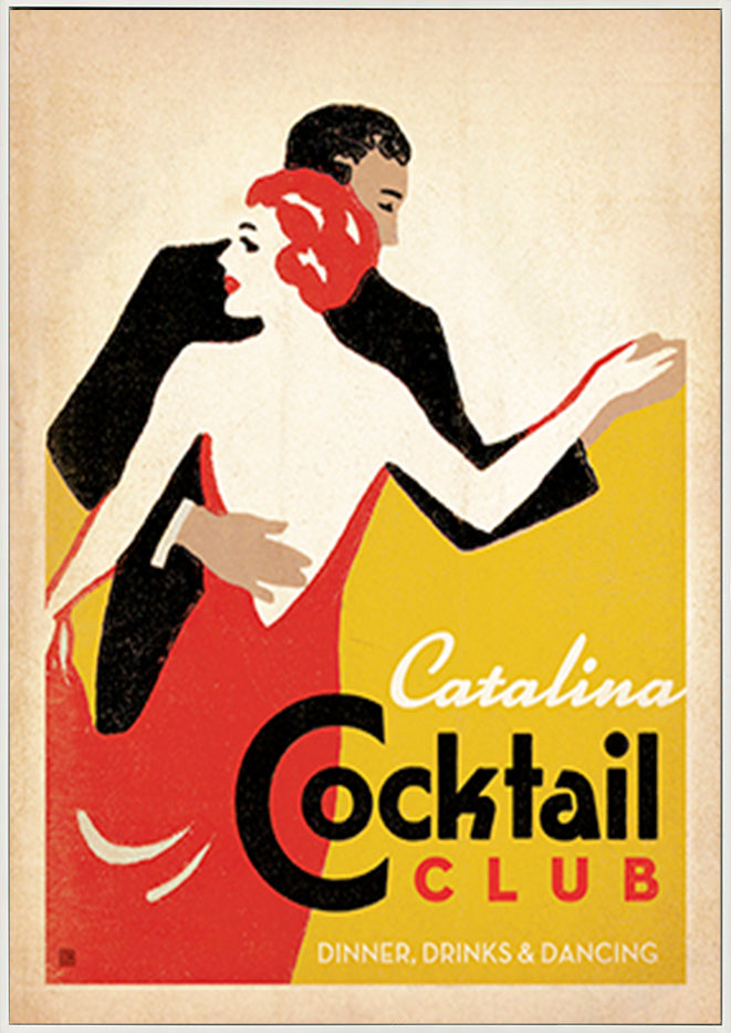 AL JOEAND 116827 VINTAGE ADVERTISING CATALINA COCKTAIL CLUB DANING COUPLE - ArtFramed