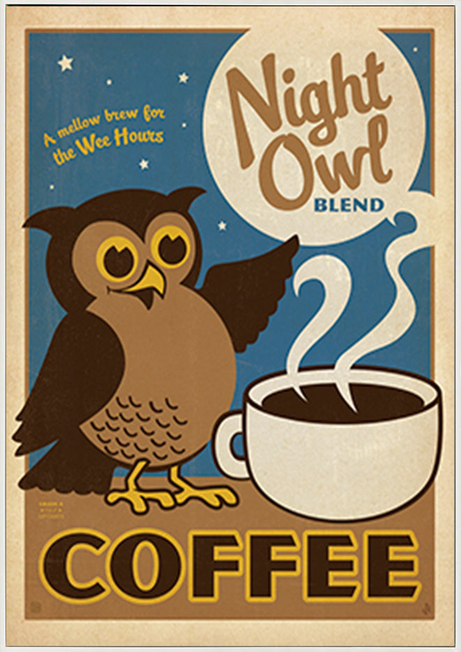 AL JOEAND 116837 VINTAGE ADVERTISING NIGHT OWL COFFEE - ArtFramed
