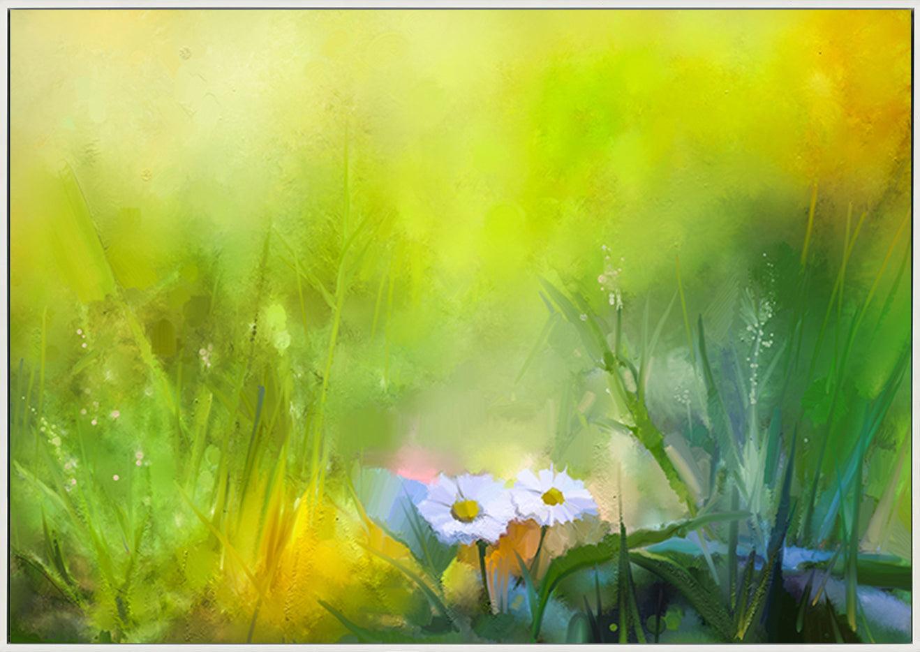 a02616475 Oil Painting Nature Green Grass Flowers Plants copy - ArtFramed