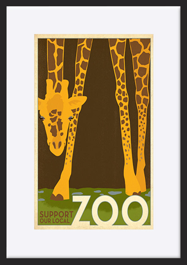 AL JOEAND116847 Zoo vintage Giraffe - ArtFramed