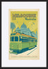 AL JOEAND 116753 VINTAGE ADVERTISING FLINDERS STREET RAILWAY STATTION MELBOURNE TRAM AUSTRALIA - ArtFramed