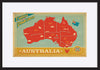 AL JOEAND 116755 VINTAGE ADVERTISING AUSTRALIA MAP EXPLORE DOWN UNDER - ArtFramed
