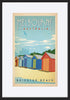 AL JOEAND 116767 VINTAGE ADVERTISING BRIGHTON BEACH BOXES MELBOURNE AUSTRALIA - ArtFramed