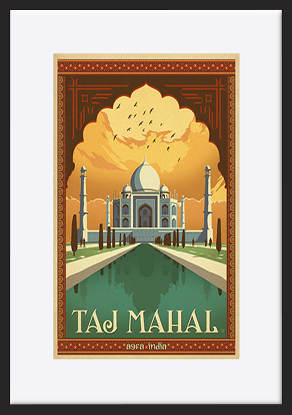 AL JOEAND 116786 VINTAGE ADVERTISING TAJ MAHAL INDIA TEMPLE - ArtFramed