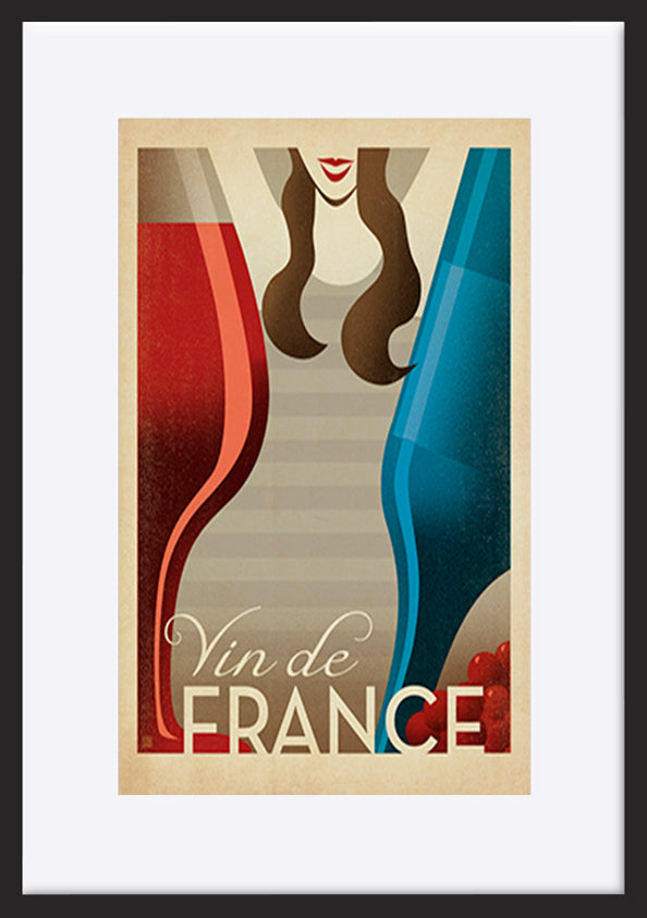 AL JOEAND 116844 VINTAGE ADVERTISING VIN DE FRANE WINE - ArtFramed