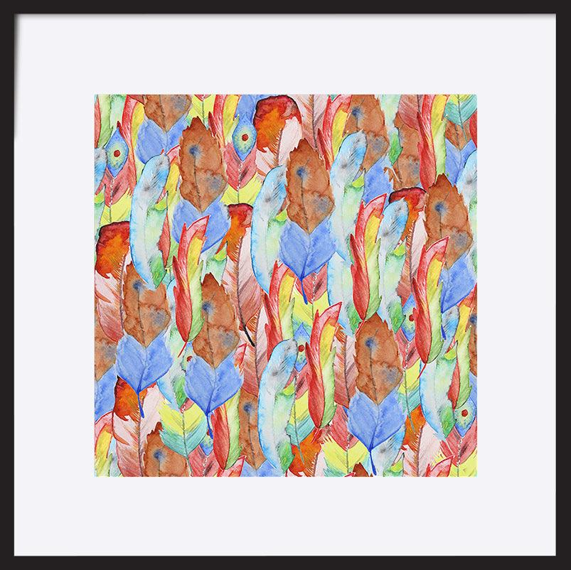 a02193265 Seamless watercolor pattern with feathers - ArtFramed
