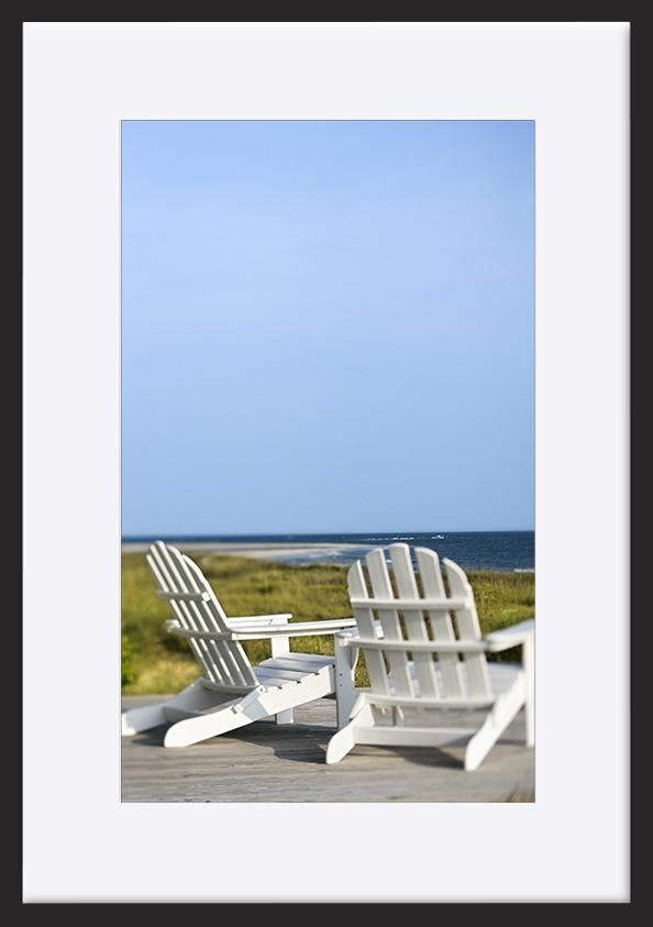 a2806300b Deck Chairs looking towards the beach - ArtFramed
