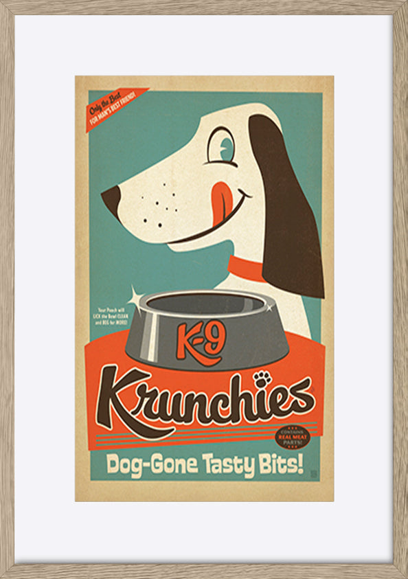 AL JOEAND116835 K9 Crunchies vintage dog food - ArtFramed