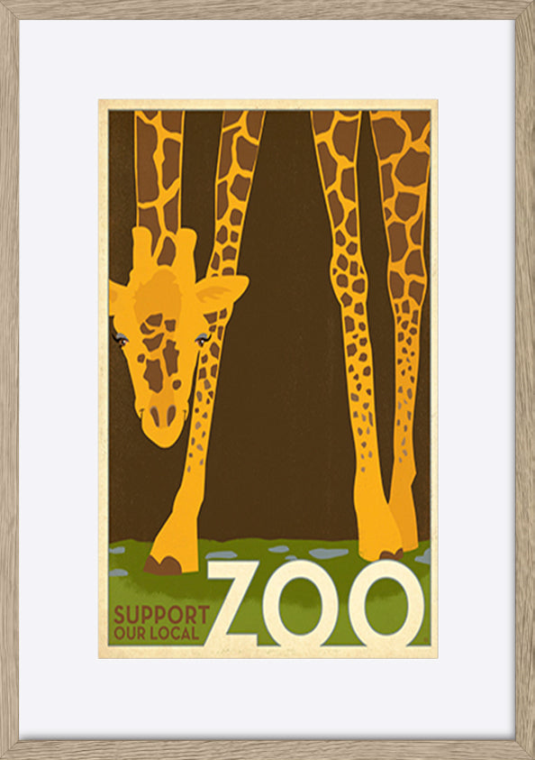 AL JOEAND116847 Zoo vintage Giraffe - ArtFramed