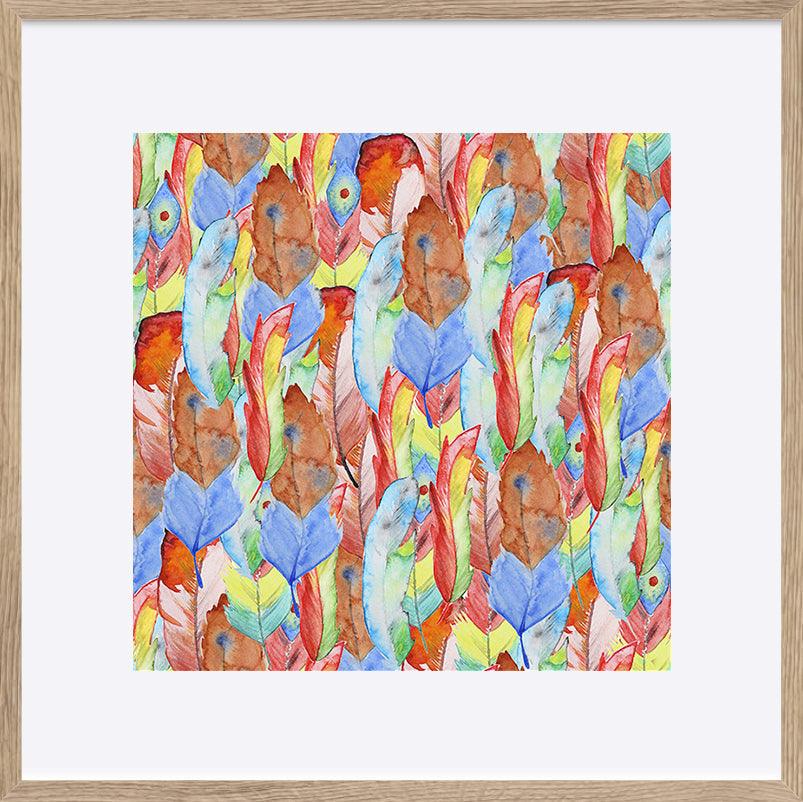a02193265 Seamless watercolor pattern with feathers - ArtFramed