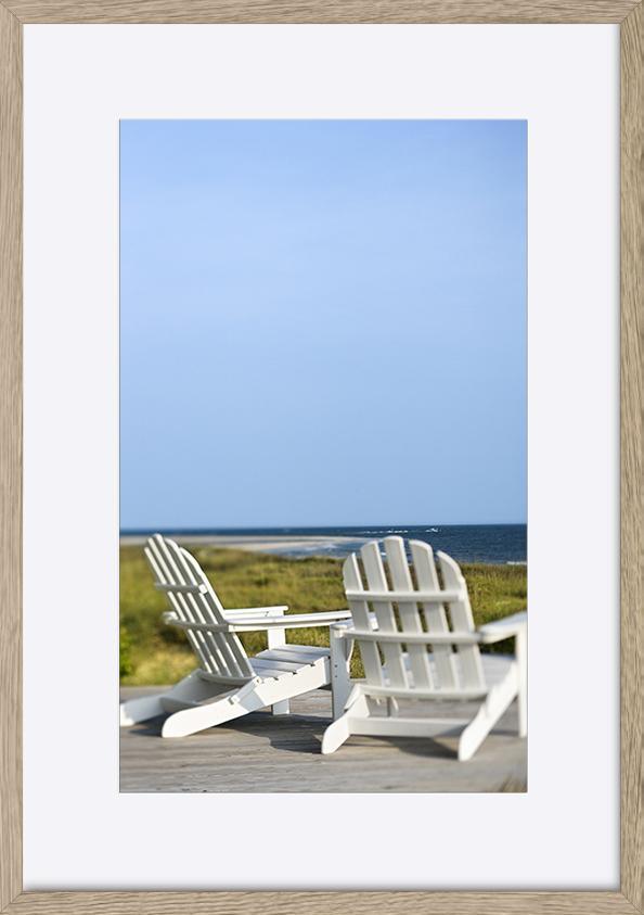 a2806300b Deck Chairs looking towards the beach - ArtFramed