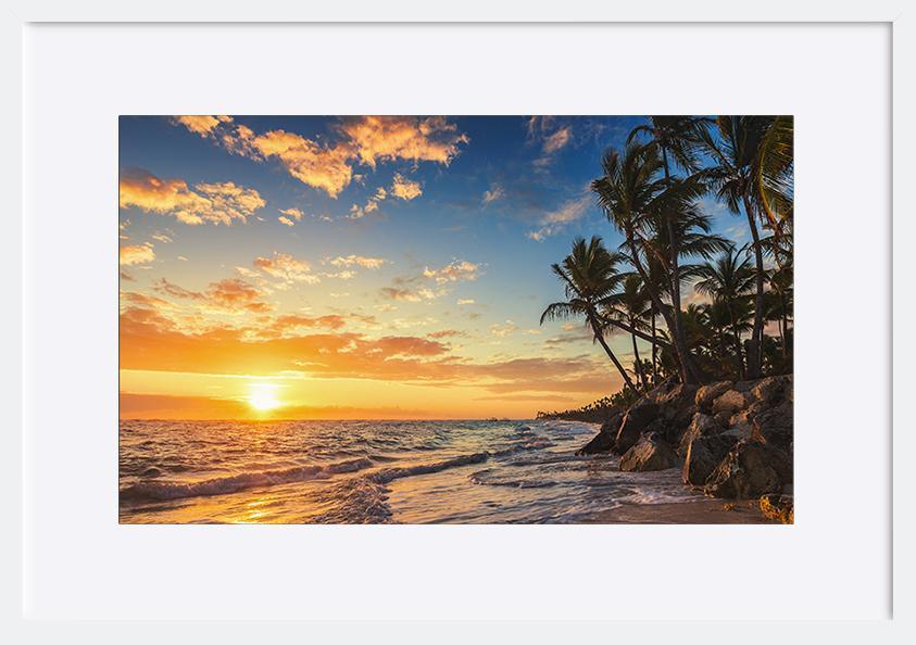 89927141 Landscape of paradise tropical island beach sunrise copy - ArtFramed