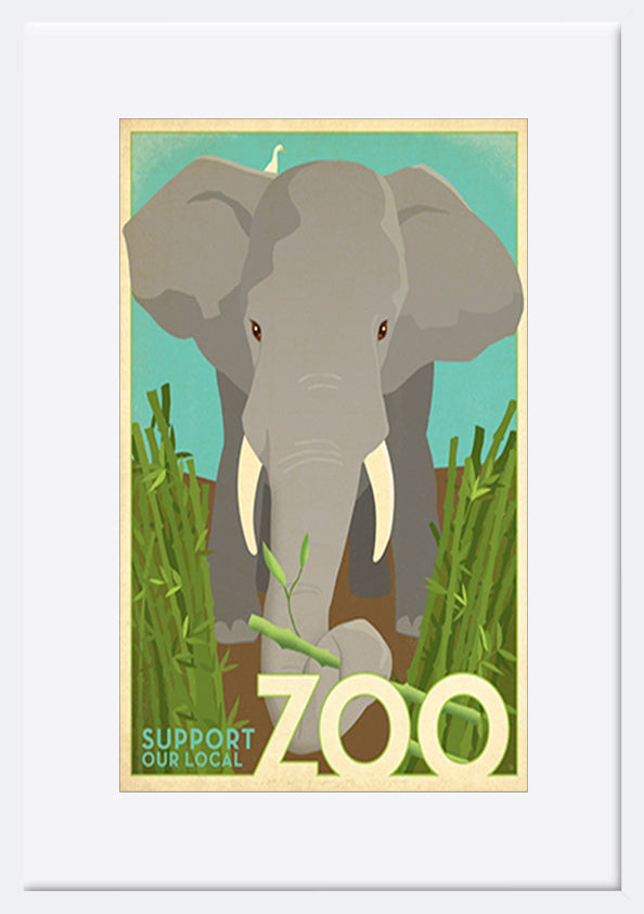 AL JOEAND116846 Zoo vintage elephant - ArtFramed