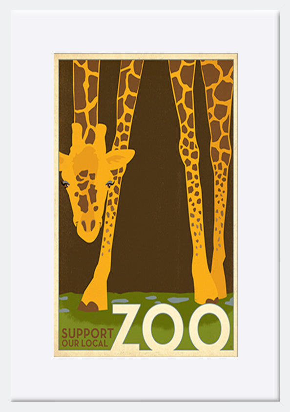 AL JOEAND116847 Zoo vintage Giraffe - ArtFramed