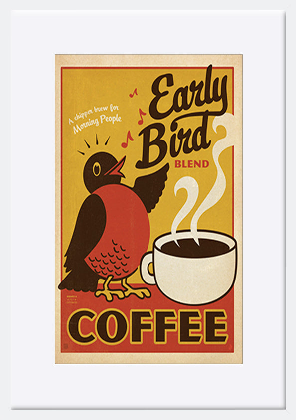 AL JOEAND 116831 VINTAGE ADVERTISING EARLY BIRD COFFEE - ArtFramed