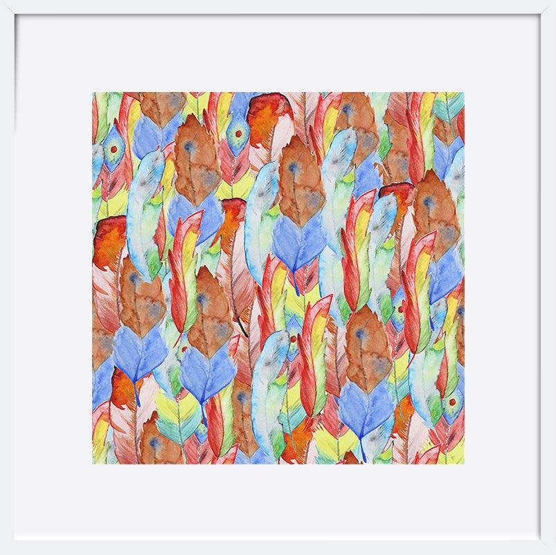 a02193265 Seamless watercolor pattern with feathers - ArtFramed