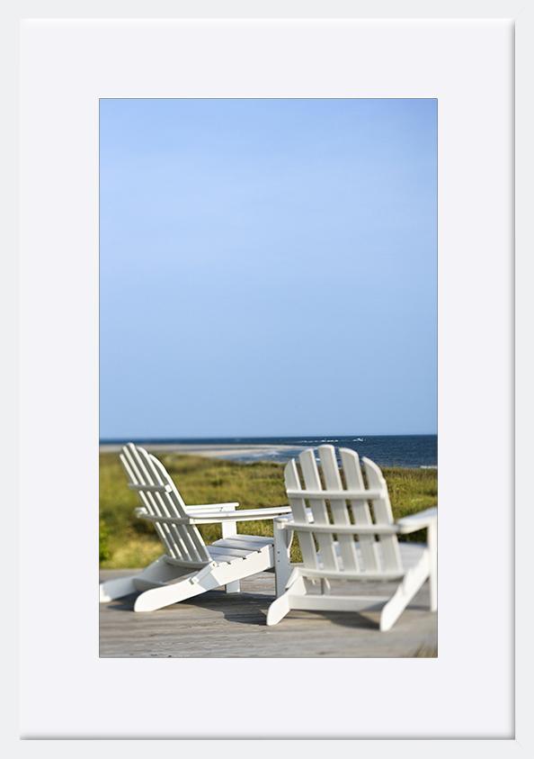 a2806300b Deck Chairs looking towards the beach - ArtFramed
